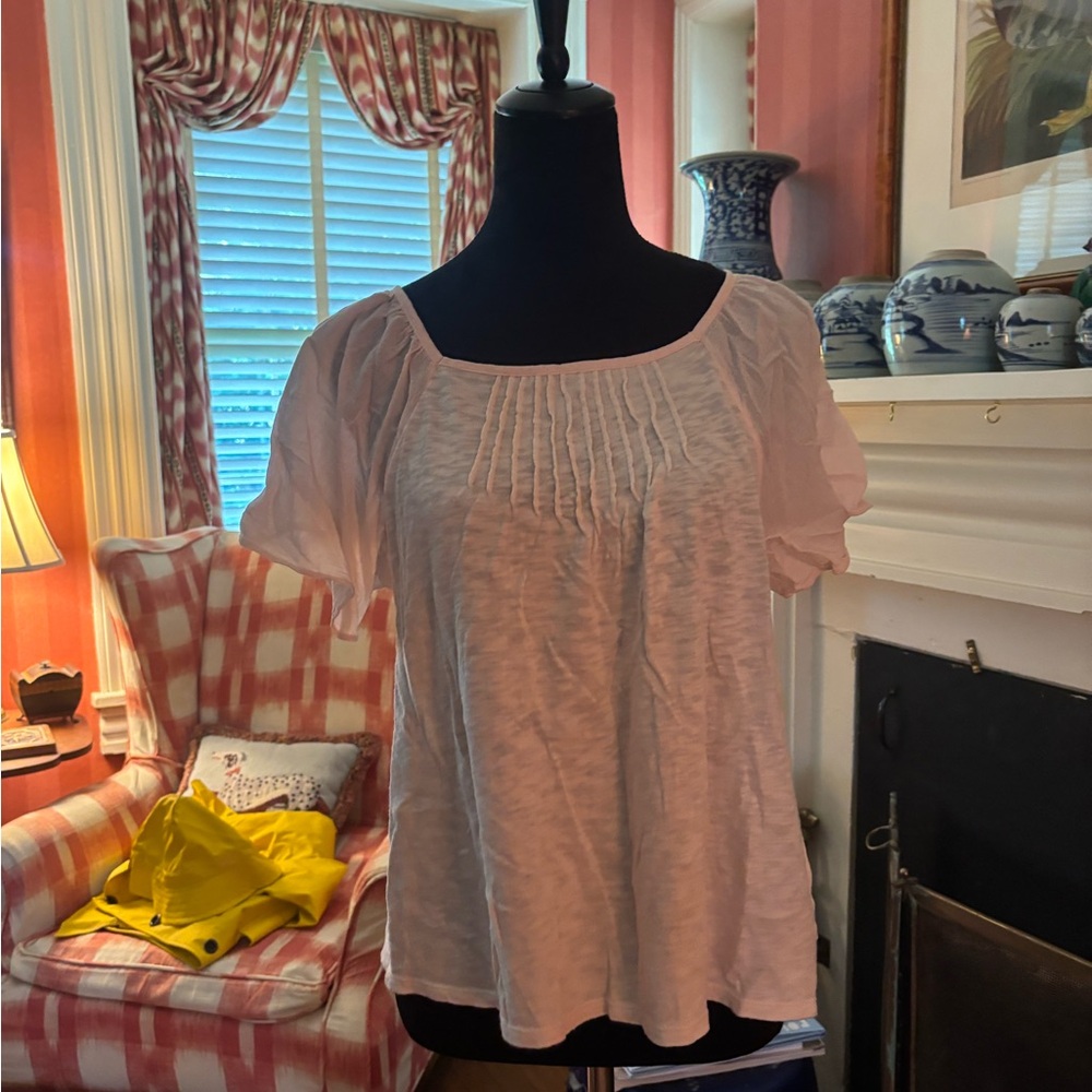 GAP White Blouse with Pleated Front